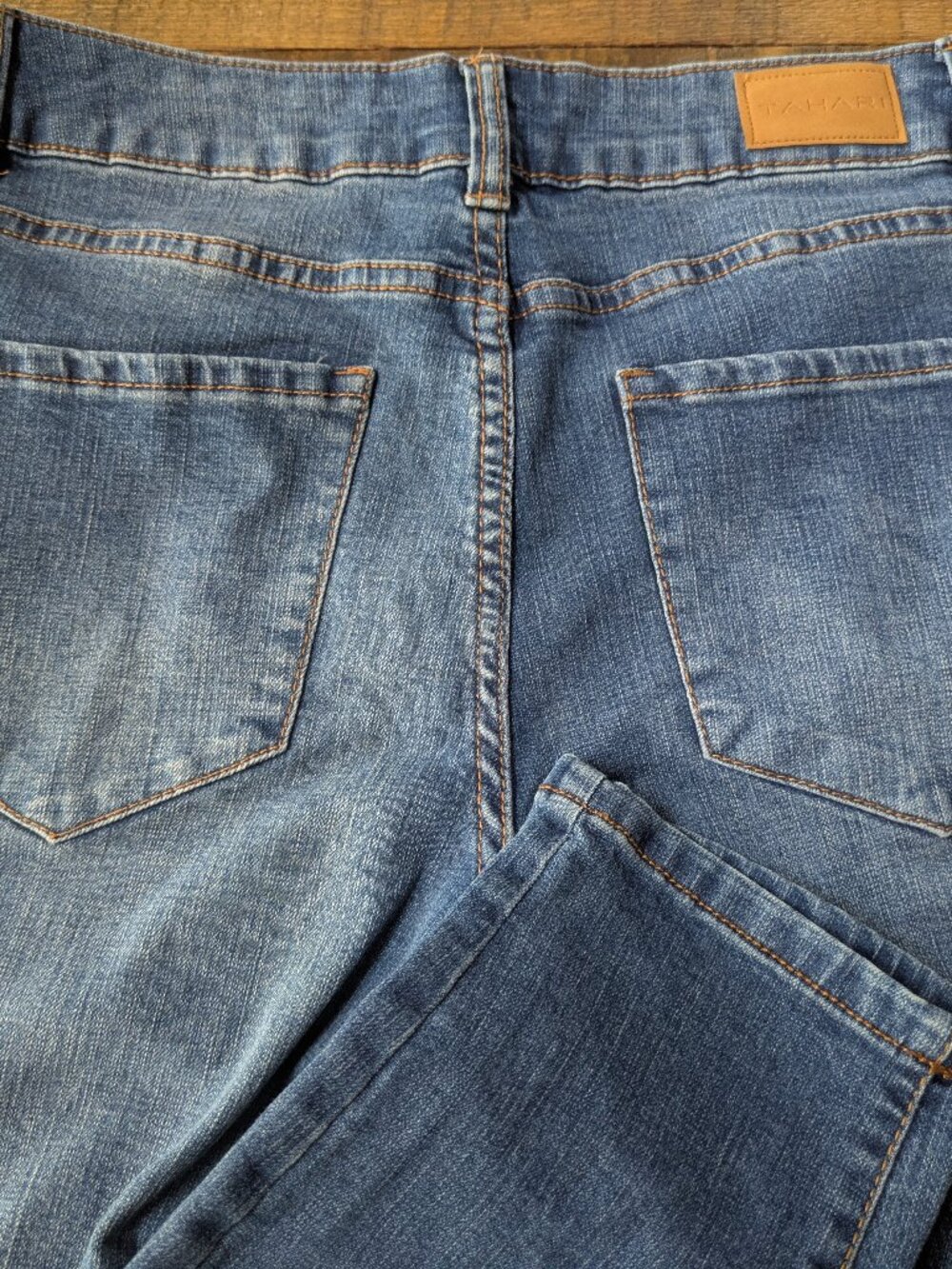 tahani womens mid rise ankle skinny jeans blue faded denim size 10 #508